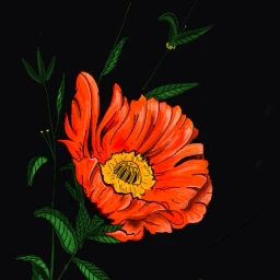 wdpflowerfield poppy flower art digitalart